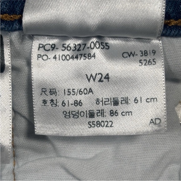 Levi's 501 Denim Shorts Women's 24 Blue Mid-Rise Hem Button-Fly Distressed - Picture 10 of 14